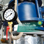 0-200psi Well Pump Pressure Gauge 1/4" NPT 2" Face Dial Size Lower Mount, Multifunctional Practical Dry Pressure Gauge, for Water, Oil and Air Compressor