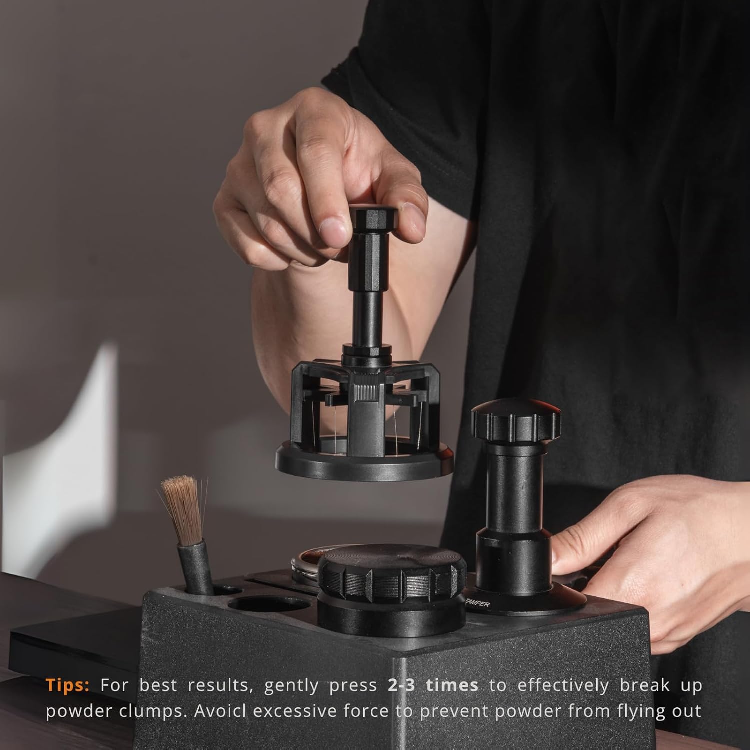 WDT Tool Espresso 51mm, 9 Needle Espresso Stirrer Distribution Tool for Barista, Adjustable Depth Espresso Needle Distributor with Magnetic Base (51mm)