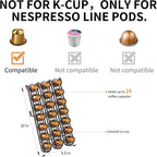 LEMIKKLE Coffee Station Organizer,Compatible with Nespresso Classic Pods 24pcs,Coffee Bar Accessories and Cup Storage Organizer, Wood Counter Shelves for Kitchen, Office, Countertop（Black