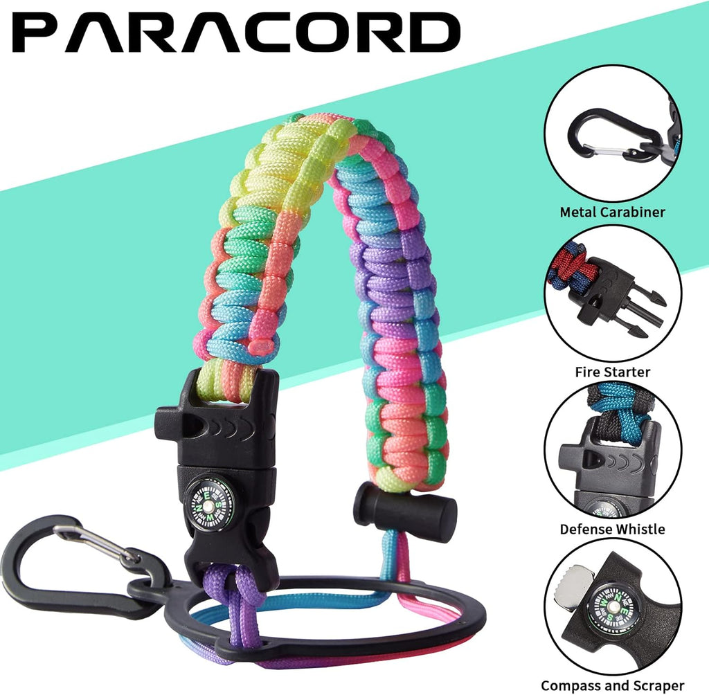 40oz Insulated Water Bottles with Straw and Paracord Handle, Metal Flask Bottle Keep Cold for Cold-48H Hot-24H, Double Vacuum Travel Thermo Mug with Carrying Pouch for Sports Hiking Cycling Running