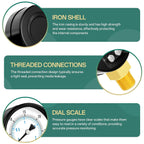0-200PSI Well Pump Pressure Gauge 2" Dial Size, 1/8" NPT Lower Mount, 3-2-3% Accuracy, for Tube, Water Pump, Gas, Liquid, Pressure Test