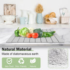 Stone Dish Drying Mat for Kitchen Counter,24"(L)×16"(W) Collapsible Fast-Drying Diatomaceous Earth Mats with Towel Sanding Tool,Versatile Stone Drying Mats for Cups Dishes Bottles