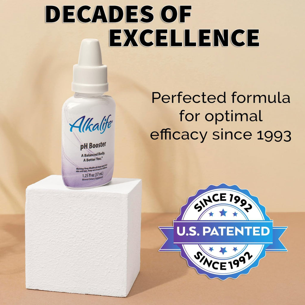 Alkalife pH Booster Drops | The First Patented Alkaline Water Booster to Neutralize Acid & Balance pH for Immune Support, Peak Performance, Detox, Overall Wellness – 1.25oz