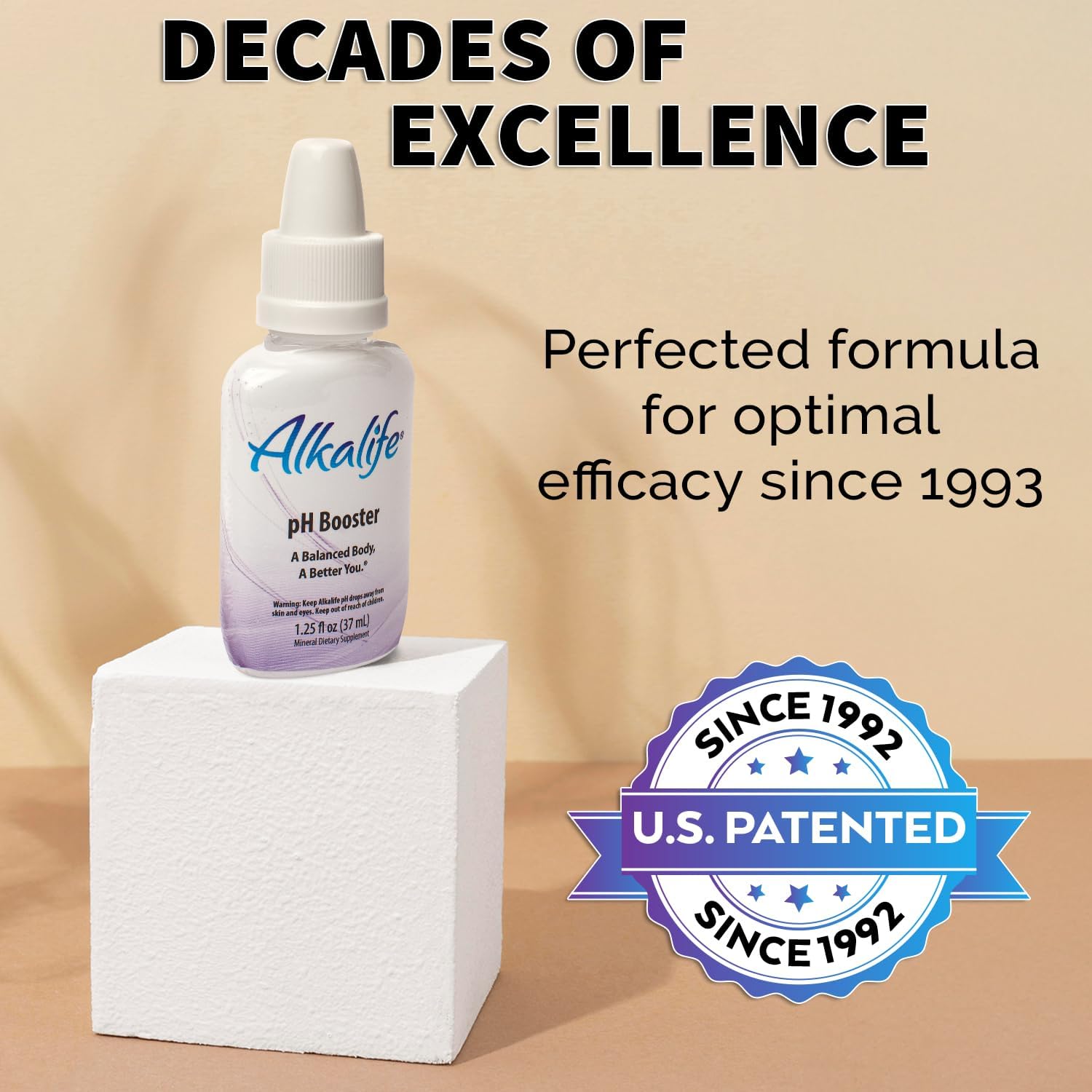 Alkalife pH Booster Drops | The First Patented Alkaline Water Booster to Neutralize Acid & Balance pH for Immune Support, Peak Performance, Detox, Overall Wellness – 1.25oz