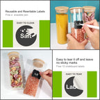 Glass Food Storage Containers Jars with Airtight Bamboo Lid 14 oz 10 pcs, 450 ml Pantry Organization Jar, Glass Terrarium with Lid, Spice, Flour and Sugar Container, Canister Set for Kitchen Counter