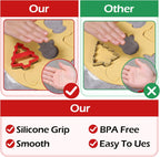 Christmas Cookie Cutters, 6 Pcs Holiday Cookie Cutter with Comfort Grip - Gingerbread Men, Christmas Tree, Snowflake, Santa Hat, Gloves, Snow Man Shapes Cookie Mold for Winter Holiday Party Supplies