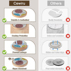 Wood Coasters Set of 6 with Holder, Cewiru Cup Mat for Drinks, Absorbent Coasters with Felt Insert for Coffee Table Protection, Modern Style Home Dining Table Decor, 4.3" Colorful