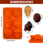 2 Pack Brain Heart Skull Cake Mold, 3D Human Organ Brain Jello Mold Halloween Silicone Molds Heart Skull Brain Chocolate Mold for Halloween Baking Mini Cakes Soap Candle Muffin Pudding Dessert