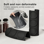 Espresso Tamping Mat 9.8x7.8 Inch, Food Grade Silicone Barista Station for 51/54/58mm Tamper, Anti-Slip Heat Resistant Waterproof, Home and Café Use, Black