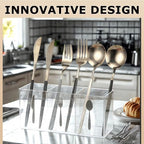 Silverware Organizer Countertop,Acrylic Small Silverware Caddy for Countertop,Knife Fork and Spoon Organizer for Kitchen Storage,Cabinet and Dining Room