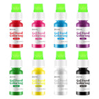 Gel Food Coloring 8 Colors x 0.35 oz Concentrated Gel Based Food Dye Vibrant Icing Colors Neon Food Coloring for Baking Cake Decorating Cookies Fondant, 10g / Bottle