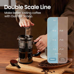 BAYKA 21 Ounce 0.6 Liter French Press Coffee Tea Maker Small, Heat Resistant Thickened Borosilicate Glass Stainless Steel Single Serve Brewer, Cold Brew Cafetera Teapot, Dark Pewter