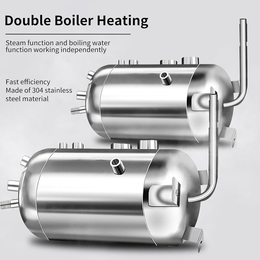 Commercial Milk Frother, 2500W 110V Automatic Steam Boiling Water Machine Electric Steam Milk Frothing Machine Espresso Coffee Milk Foam Machine Steamer with LED Display for Coffee Tea Shop