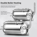 Commercial Milk Frother, 2500W 110V Automatic Steam Boiling Water Machine Electric Steam Milk Frothing Machine Espresso Coffee Milk Foam Machine Steamer with LED Display for Coffee Tea Shop