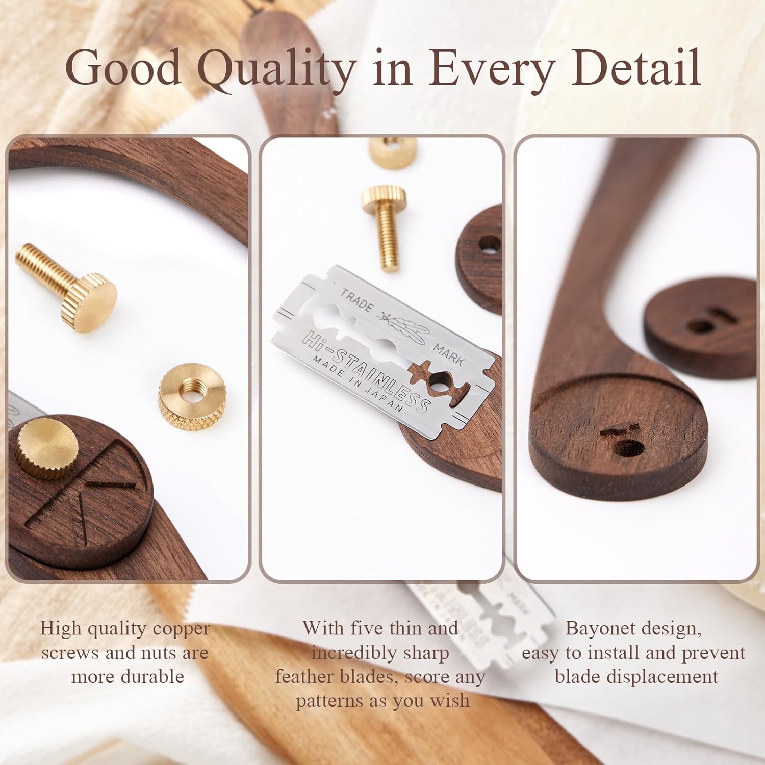 Bread Lame with 5 Feather Blades, Dough Scoring Tool with Storage Box, Sourdough Scoring Tool for Bread Baking, Dexterous-Cut Series Scoring Knife (ELEGANT)