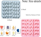 2 Pcs Baby Shower Chocolate Molds, 35 Cavity Baby Feet Mini Molds Baby Bottle Pacifier Baby Onesie Baby Carriage Bear Molds for Baby Shower Party Cake Decoration Cupcake Topper