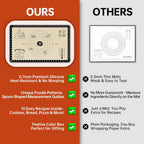 Silicone Baking Mat with 10 Recipes, Extra Thick Silicone Mats for Baking, Non Stick Pastry Mat,Reusable kneading Dough Rolling Mat for Cookie, Macaron, Bread, Pizza