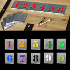 HAUTMEC Vintage Aluminum Numbers Stencils, 0 to 9 Aluminum Stencils & Holder, 2"(50mm) Numbers, Shop Stencil, Advertising Stencilling, Craft-Printing, Reusable HD00002