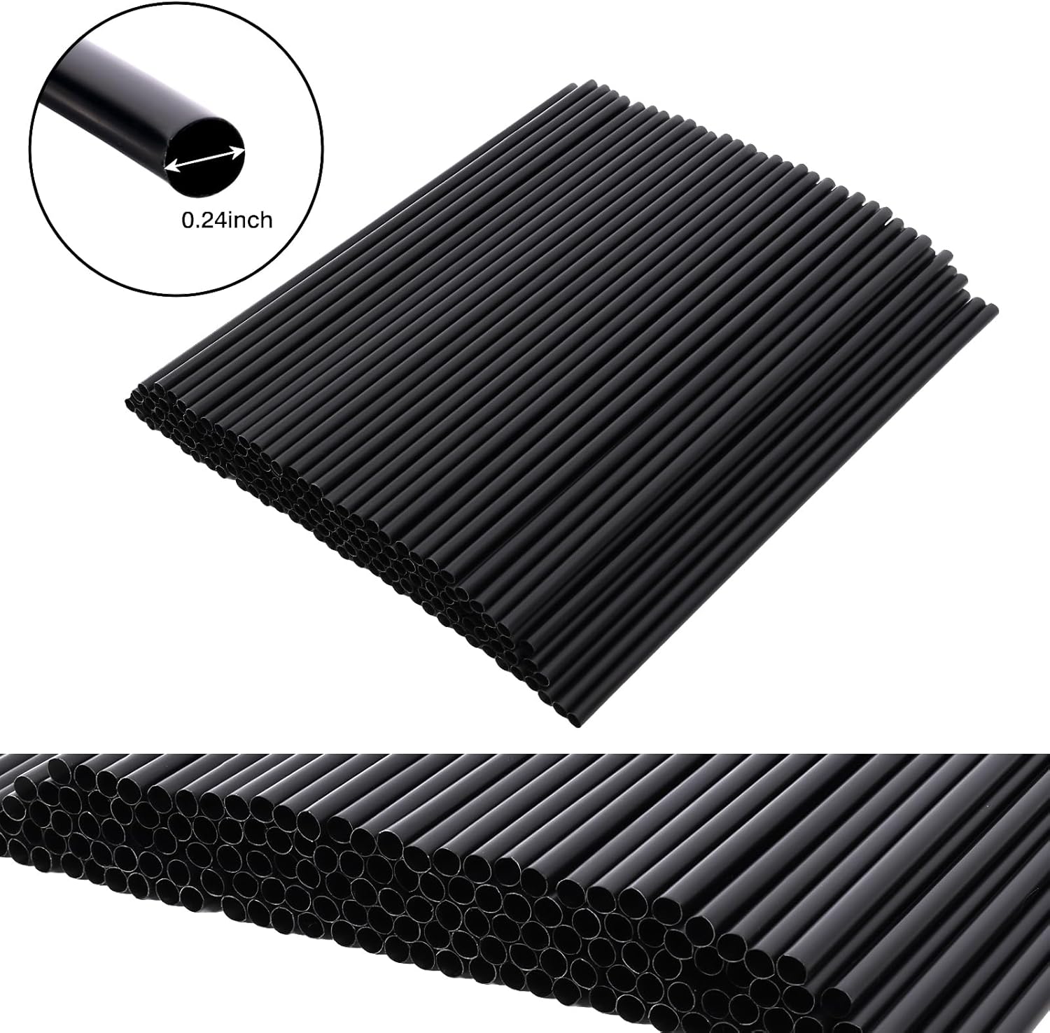 Tomnk 500pcs Straws Disposable, 10.3 Inches Plastic Straws, Plastic Drinking Straws for Tumblers and Ice Coffee
