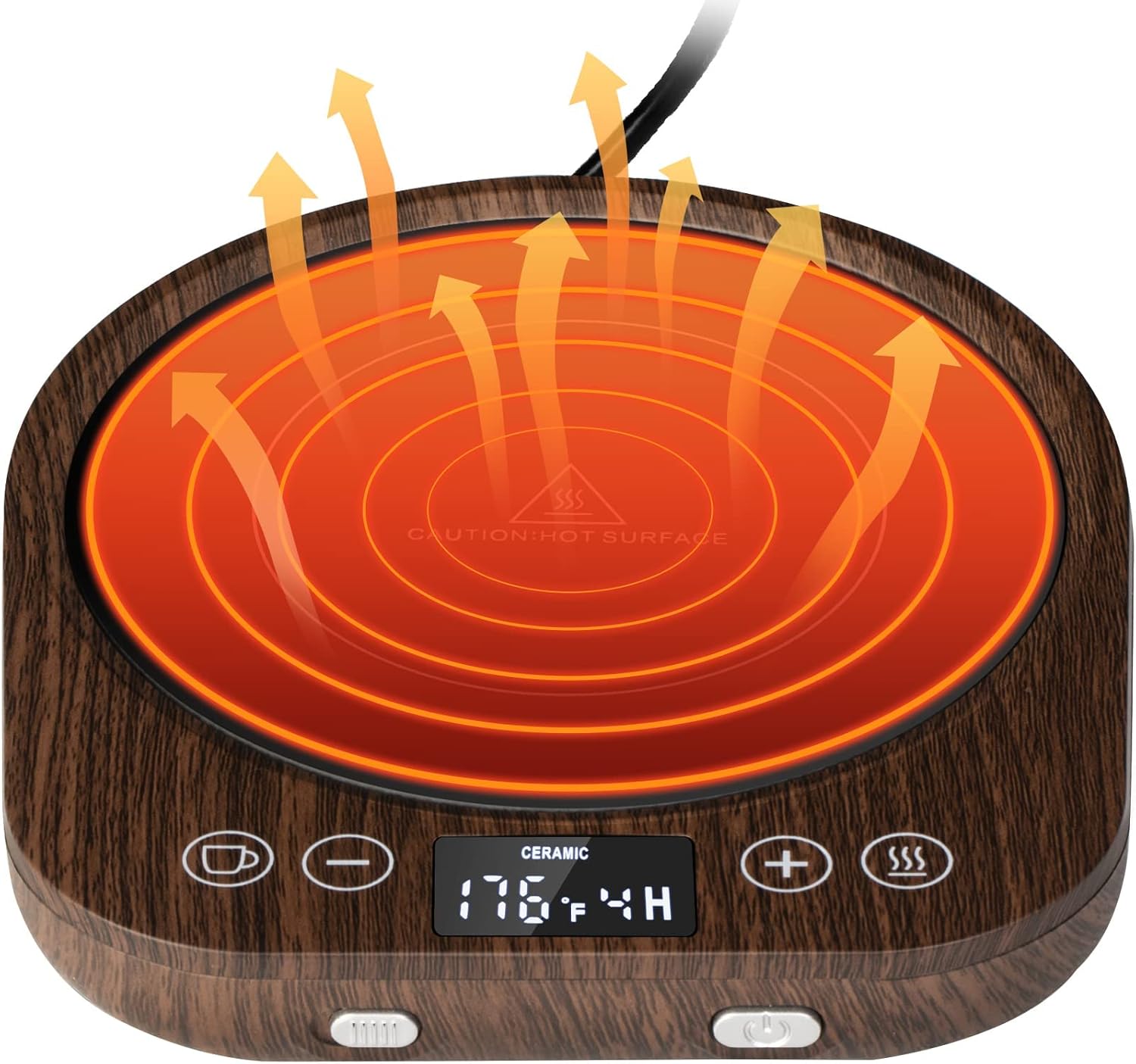 PUSEE Candle Mug Warmer Electric,Auto On/Off Gravity-Induction Coffee Mug Warmer with 9 Temp Settings,1-9 Timer Candle Melter Warmer Beverage Coffee Warmer Practical Portable Warmer for Home & Office