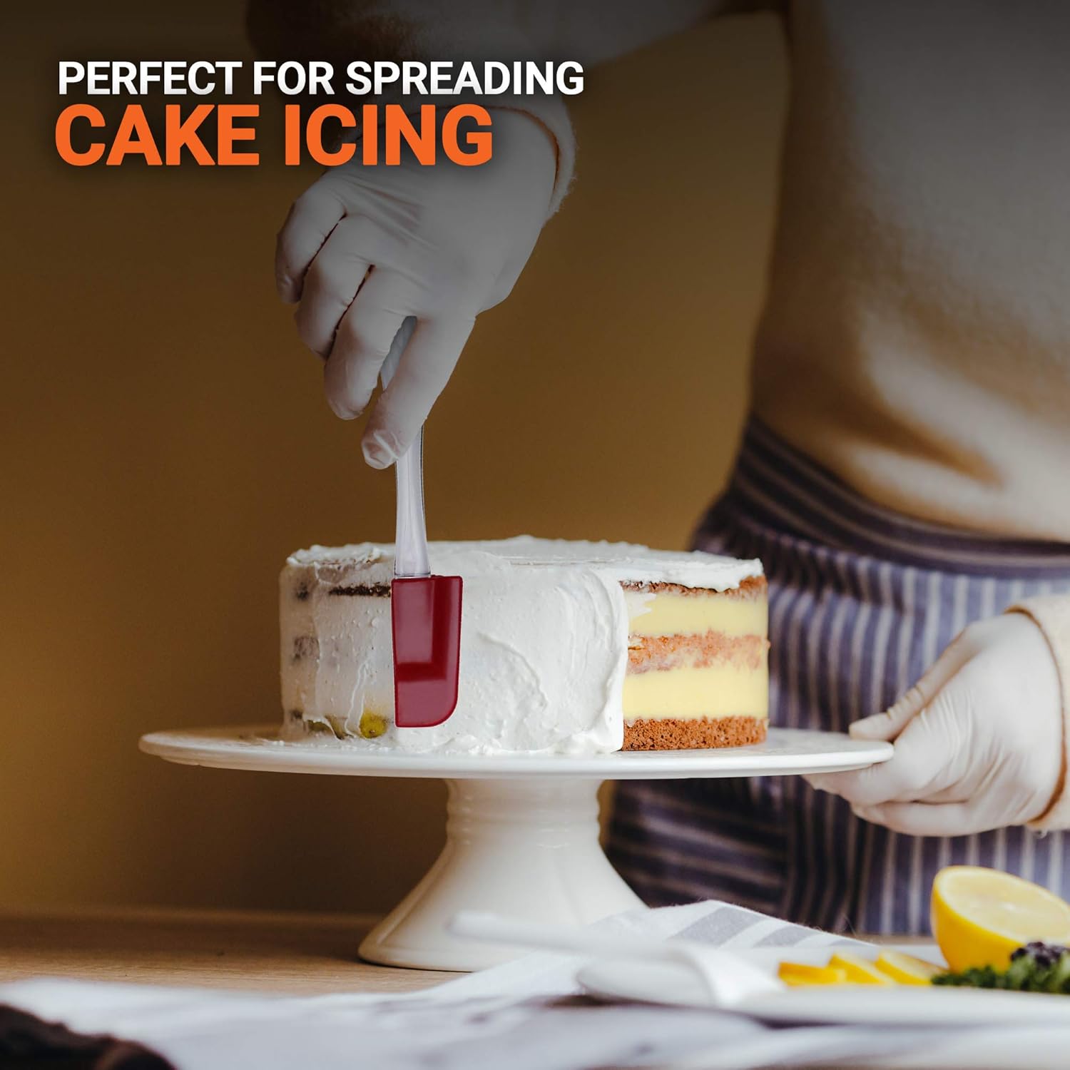 Silicone Spatula Rubber Set of 6 Mini Small Kitchen Baking Non Stick Scraper Sets Cooking Serving Cookies High Heat Resistant Exultimate