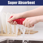 Homaxy Microfiber Waffle Weave Kitchen Dish Cloths, 12 x 12 Inch Ultra Absorbent and Solid Color Dish Towels for Kitchen Fast Drying Dishcloth for Washing Dishes, 6 Pack, Red