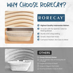 rorecay Banneton Bread Proofing Basket Sourdough Bread Baking Supplies, 9 Inch Round + 10 Inch Oval Proofing Bowls with Dough Whisk Bread Lame Dough Scraper Bread Making Tools and Accessories Set