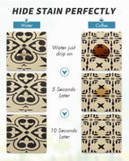 AMOAMI Coffee Mat Hide Stain Rubber Backed Absorbent Dish Drying Mat for Kitchen Counter - Fits Under Coffee Maker - KHAKI 16X24