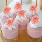 80 Pcs Firework Cupcake Topper Rose Gold Graduation Cake Decorations Foil Frill Toothpicks for Party Decoration, Cake Toppers, Picnics, Bar, Birthday, Holiday (Rose Gold)