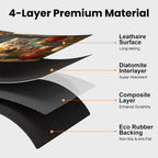 17"x 32" Coffee Bar Mat, Cat Chef Absorbent Dish Drying Mat Cuttable Hide Stain Draining Table Pad for Kitchen Counter, Coffee Bar Accessories