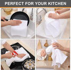 Kitinjoy 100% Cotton Waffle Weave Kitchen Towels, 4-Pack Super Soft and Absorbent Dish Towels for Drying Dishes, Kitchen Hand Towels, 13 in x 28 in, White