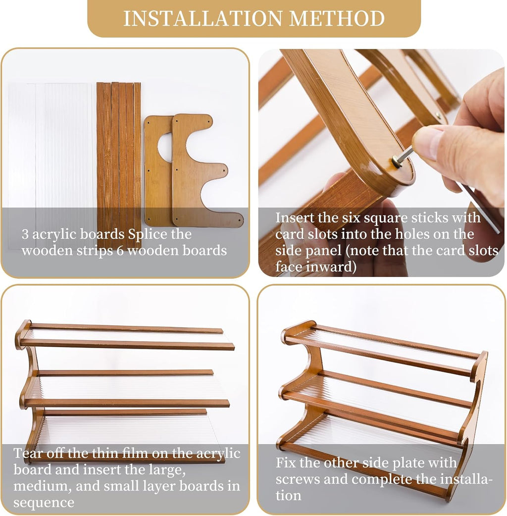 Coffee Station Organizer 3 Tier Coffee Mug Shelf Bamboo Cup Holder Acrylic Home Storage Mugs Hooks for Kitchen Countertops, Tea Bar Accessories, Matcha Stand, Cups, Condiment Storage Rack