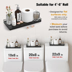 Oak Bathroom Toilet Tank Tray, 13" Wood Back of Toilet Paper Storage Tank Topper Basket, Vanity Tray for Perfume Makeup Candle Toiletry Organizer for Kitchen Coffee Table Walnut Tray Decor