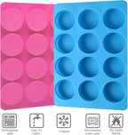 Round Chocolate Cookie Molds,SAGOOITS 12-Cavity Cylinder Chocolate Silicone Molds for Covered Oreo, Cookies Candy Jelly Mini Cakes and Muffin(2 PCS)