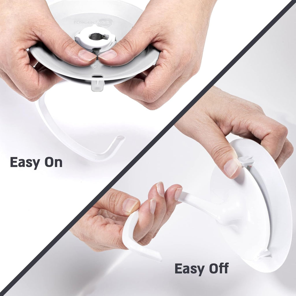Dough Hook Shield For Kitchen Aid - Prevents Your Dough from Climbing Up and Clogging Up Your Mixer – Mess Free Mixer Accessory Compatible With Most KitchenAid C Shape Dough Hooks (White)