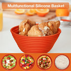 Silicone Banneton, Sourdough Bread Baskets (Set of 6, 5 Inch), Round Proofing Bread Bowls with Starter Kit, Bread Making Baking Supplies