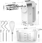 Hand Mixer Electric, 450W Kitchen Mixers with Scale Cup Storage Case, Turbo Boost/Self-Control Speed + 5 Speed + Eject Button + 5 Stainless Steel Accessories, For Easy Whipping Dough,Cream,Cake