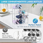 Larger Water Bottle Organizer for Stanley 40 oz Tumbler, Stackable Water Bottle Holder Rack for Cabinet, Kitchen Storage Organizer for for Stanley Cup Accessories, Tumbler Storage Holder，4 Pack