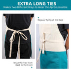 Chef Apron Unisex Two-Tone Professional Kitchen Bib Apron with 2 Pockets Cooking, Grilling, and Baking Gift