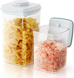 Pop Airtight Containers for Food Storage, Leakproof Air Tight Containers Pantry Storage Containers with Lids - Set of 2 (2.0Qt&0.9Qt)