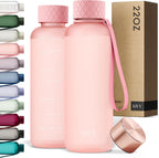 KIVY Slim Water Bottle 22oz [BPA FREE] - Small Drinking Waterbottle - Tritan Bottle Without Straw for School, Sport & Travel - Drinking Bottle Dishwasher Safe
