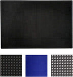 17.7" x 11.8" Rubber Bar Mats, Non-Slip and Anti-Spill Non-Toxic Soft Rubber Mats, Coffee Bars, Bars, Restaurants and Barbers Service Mats, Black, 2Pack