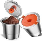 RETHONE Reusable K Cups and Coffee Pods, Stainless Steel K Cups Compatible with Keurig 2.0 and 1.0 Coffee Makers machine BPA-Free Refillable Coffee Filters (2)