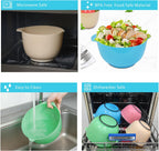 BoxedHome Classic Mixing Bowl Set, BPA Free Plastic, Microwave and Dishwasher Safe, 4.5 quarts (Pink/Cyan)