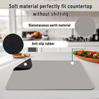 Coffee Mat Dish Drying Mat Quick Drying Hide Stain Rubber Backed Absorbent Coffee Bar Accessories Suitable for Coffee Maker Espresso Machine Stand Mixer Coffee Pot 12"x19" Light Grey