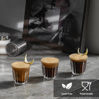 MHW-3BOMBER Small Glass Cups Set of 6 Drinking Glasses 3OZ Latte Glasses for Espresso, Beverage, Water, Whiskey, Juice, Cocktail, Beer G6192-OS