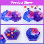 KISREL Dice Resin Molds, DND Dice Set and Organizer Box Epoxy Resin Mold with 7 Standard Stereoscopic Dice Cavities, Silicone Molds for Resin, DND Dice Set Making Kit, Table Board Game