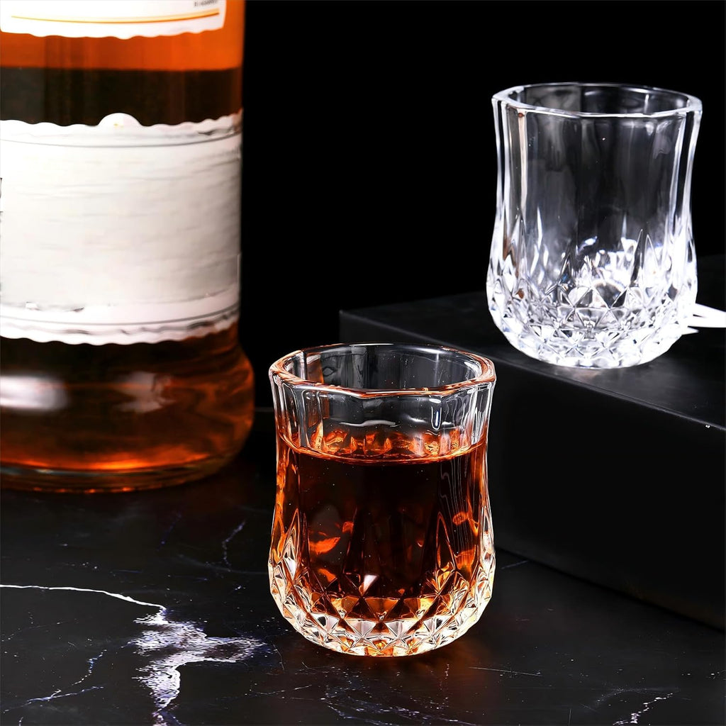 Meanplan 1.7oz Mini Shot Glasses Set Tasting Glasses Heavy Base Clear Shot cup Cute Cordial Mini Wine cups for Serving Whiskey, Wine, Juice(48 Pcs)