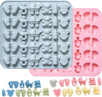 Baby Chocolate Mold Set Silicone Baking Molds with Footprint, Stroller, Reusable for Newborn Cakes, Diaper Party Treats Baby Favors - 2 Pack