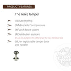 The Force Tamper Automatic Impact Adjustable Constant Pressure and Autoleveling Coffee Tamper Black Mirror Jellyfish AL Handle Set Pro (Flat-Distribute Set, 54.00mm)